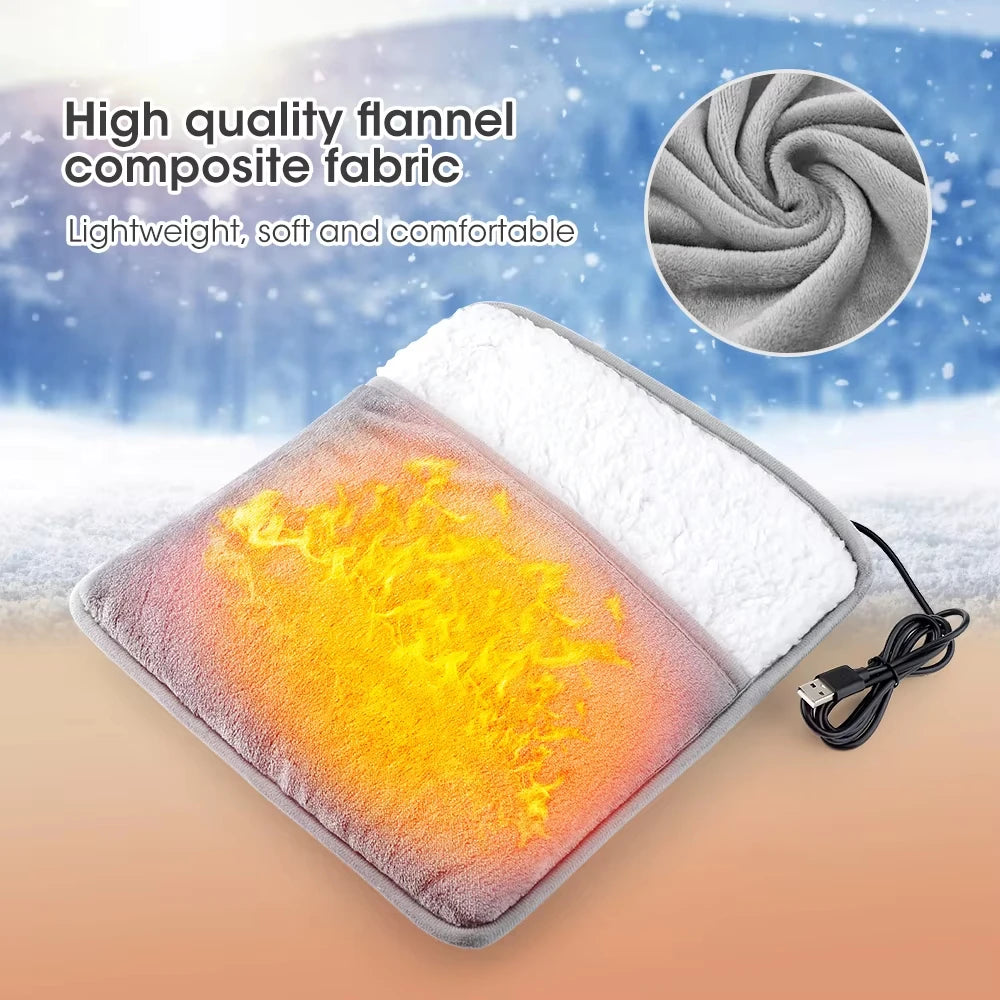 Electric USB Foot Heating Pad – Soft Plush Washable Foot Warmer