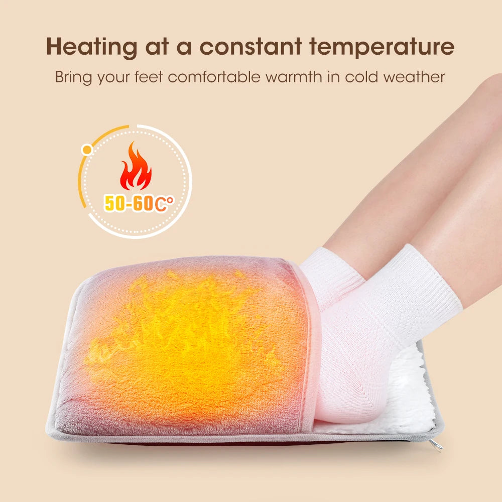 Electric USB Foot Heating Pad – Soft Plush Washable Foot Warmer