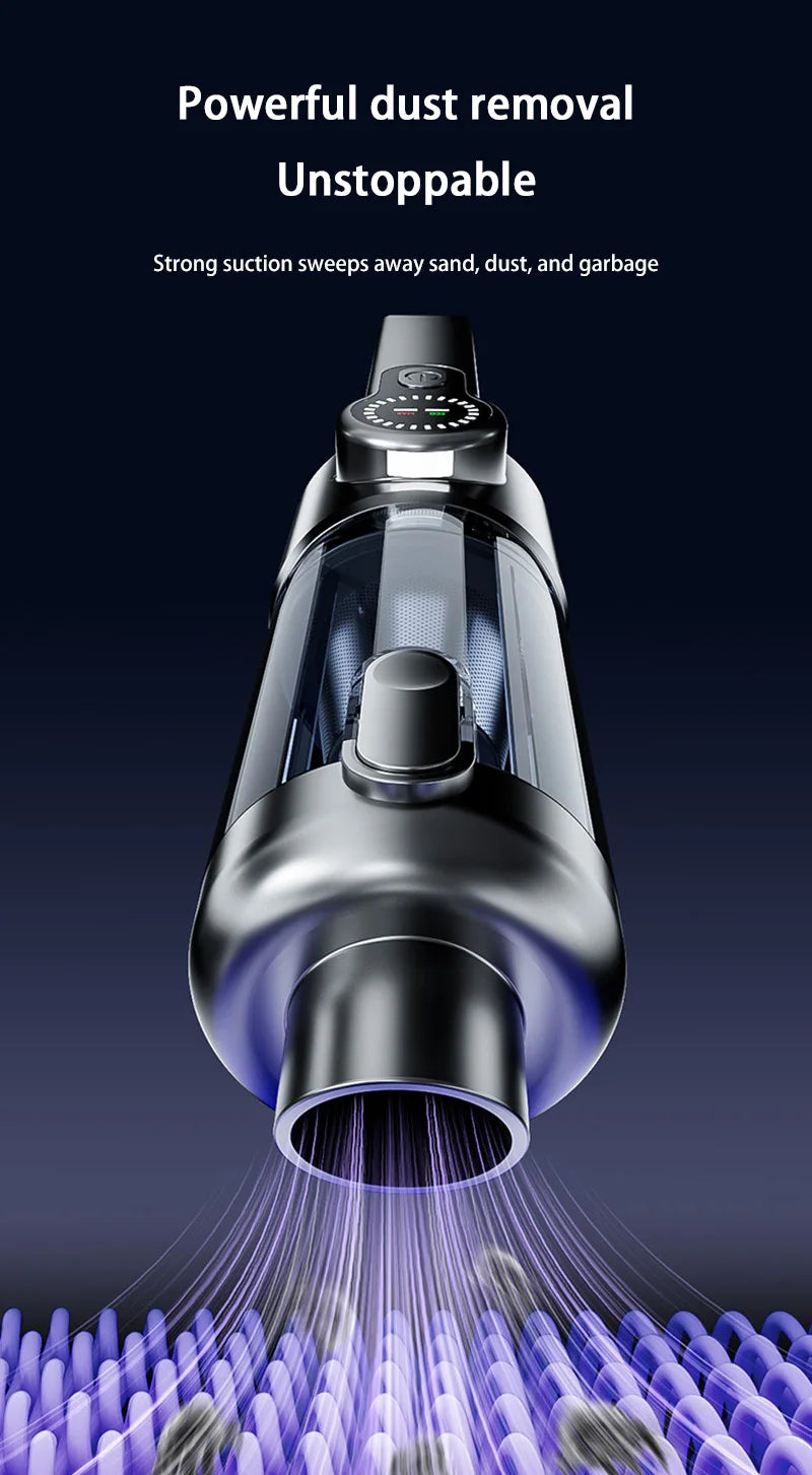 NovaPrime F16 Portable Car Vacuum Cleaner – 17,000PA Wireless Handheld with Dust Dump