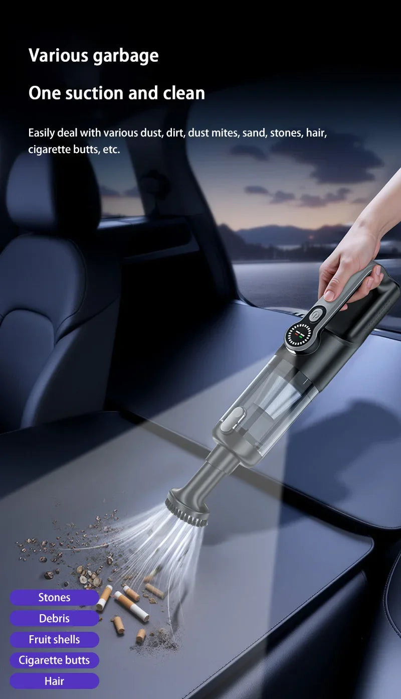 NovaPrime F16 Portable Car Vacuum Cleaner – 17,000PA Wireless Handheld with Dust Dump