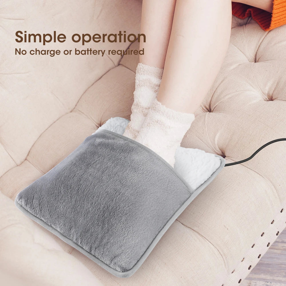 Electric USB Foot Heating Pad – Soft Plush Washable Foot Warmer
