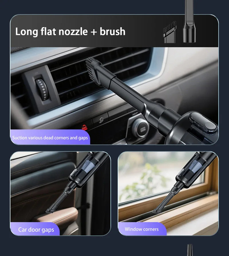 NovaPrime F16 Portable Car Vacuum Cleaner – 17,000PA Wireless Handheld with Dust Dump