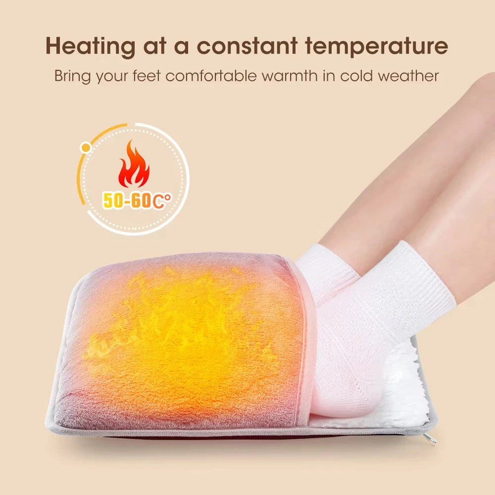 Electric USB Foot Heating Pad – Soft Plush Washable Foot Warmer