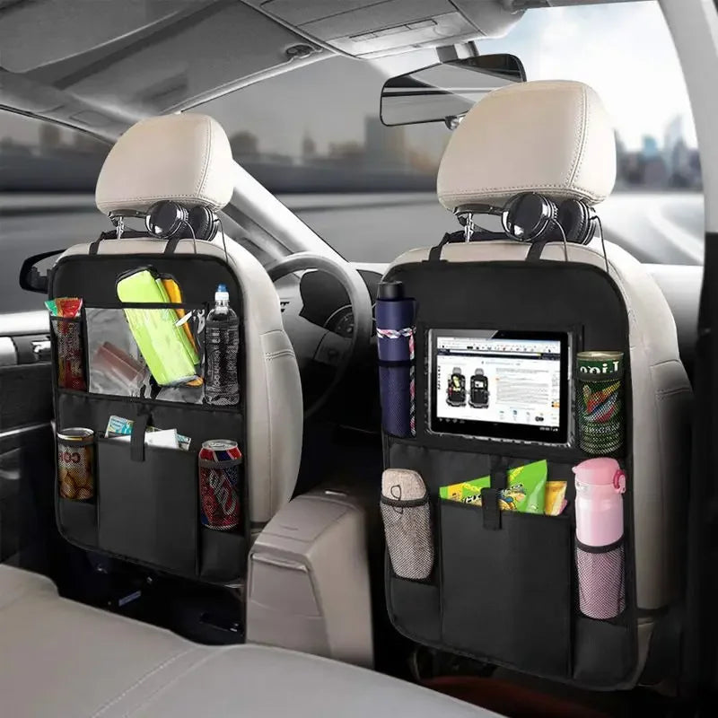 Car Backseat Organizer with Tablet Holder - Multi-Pocket Storage & Seat Protector for Kids/Pets