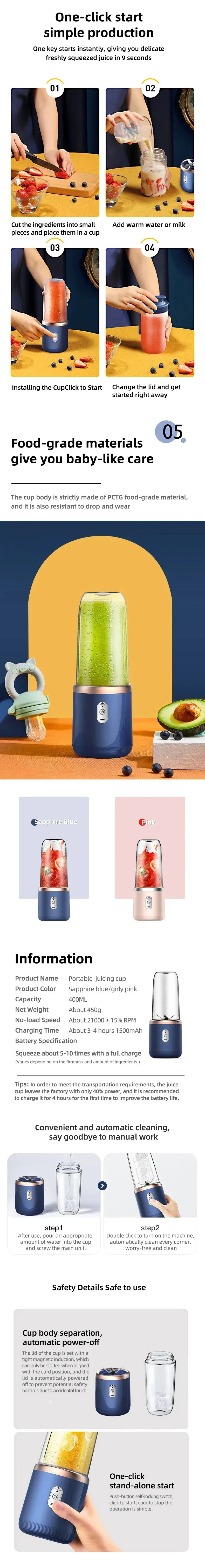 Mini Travel Blender 400ML